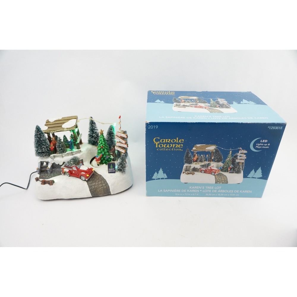 Carole Towne Karen's Tree Lot 2019 Christmas Village LED Musical 1293618